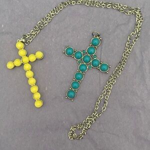 VINTAGE CROSS NECKLACES (2) 27 Inches